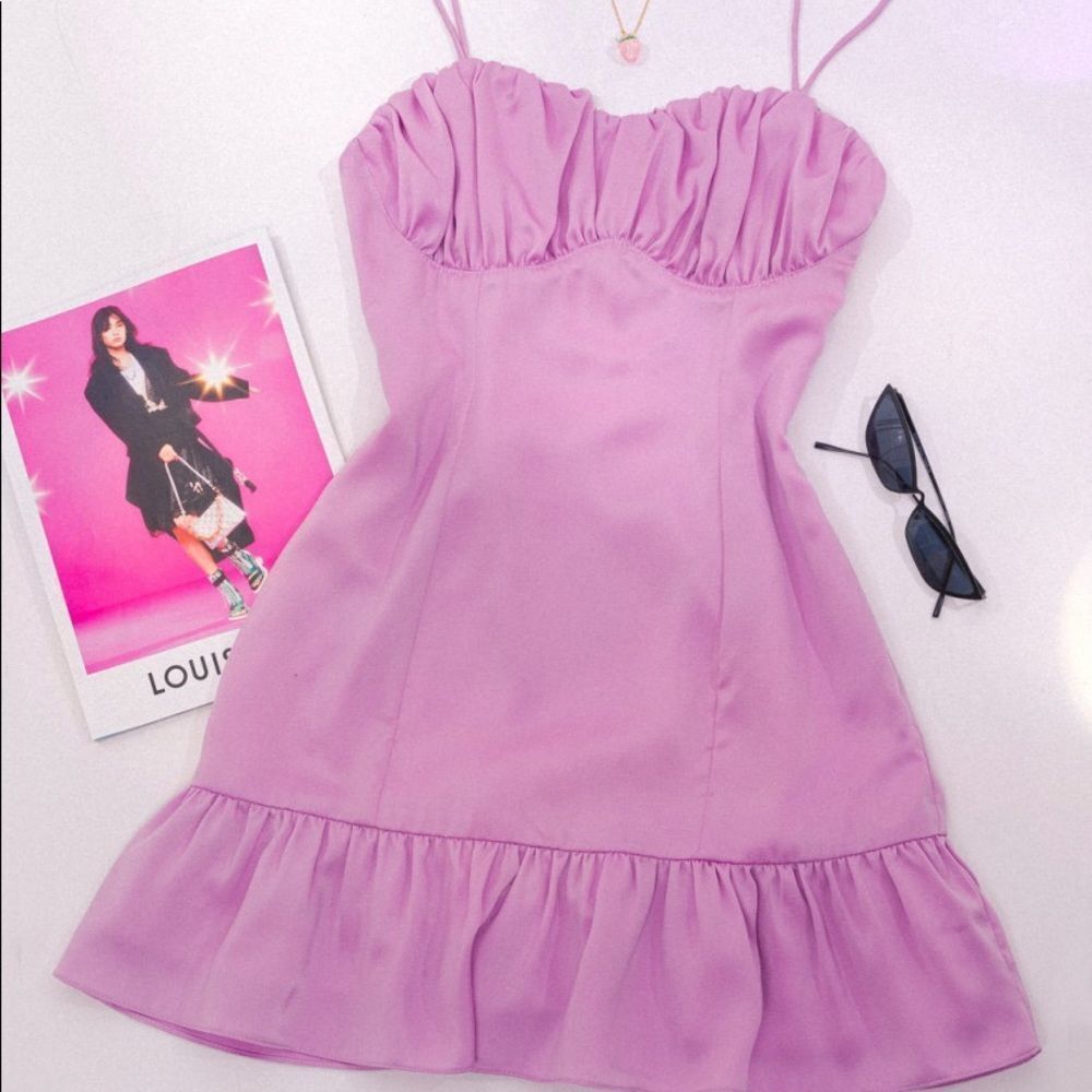 Lace Up Back Mini Dress